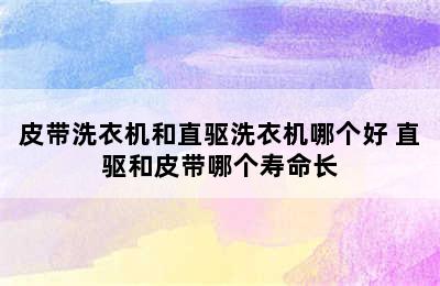 皮带洗衣机和直驱洗衣机哪个好 直驱和皮带哪个寿命长